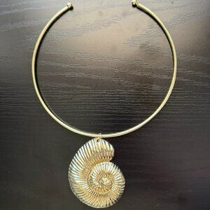 Gold Nautical Shell Collar and Charm